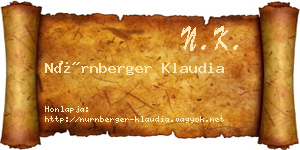 Nürnberger Klaudia névjegykártya