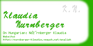 klaudia nurnberger business card
